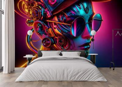 Ciberpunk Luminoso Wall mural