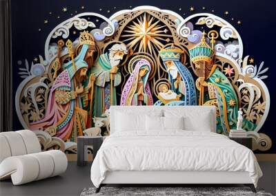 Pesebre Papercut Wall mural