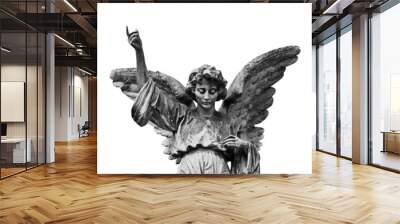 winged angel statue isolated on white background. Wall mural