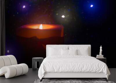 candle, burning, light, mood, background, artistic, colors, boke Wall mural