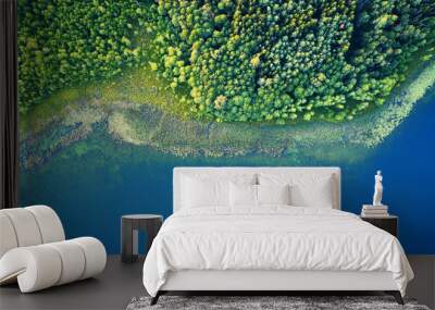 Aerial landscape from the drone - coastline Wall mural