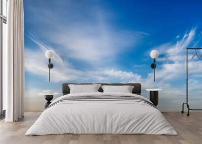 White clouds against blue sky background Wall mural