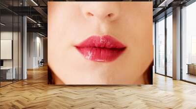 Close up of woman lips. Wall mural