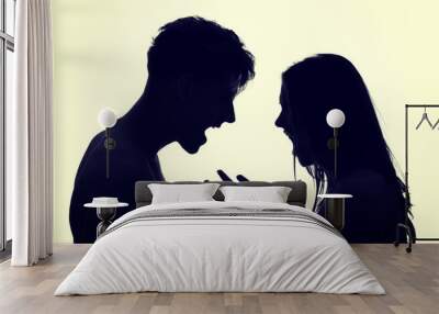 Couple argue. Wall mural