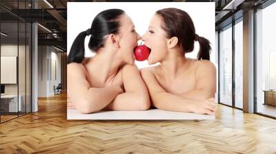 Couple biting an apple Wall mural