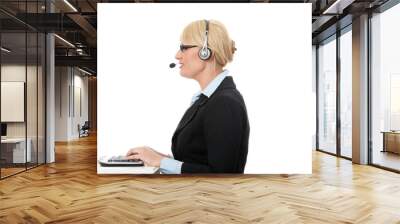 mature call center. Wall mural