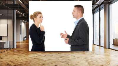 professional conversation between businesspeople Wall mural