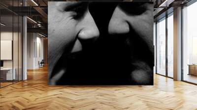 Side view on two screaming men  Wall mural