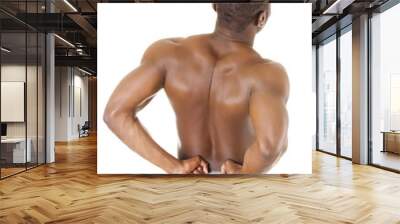 Young man with back pain Wall mural