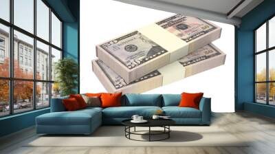 Dollars money isolated on white background. 3D photor endering. Wall mural