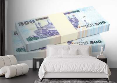 Saudi Arabia rials bills isolated on white background. Computer generated 3D photo rendering. Wall mural