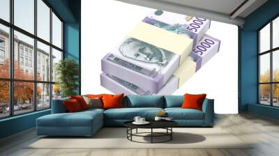 Serbian dinar isolated on white background. 3D illustration. Wall mural