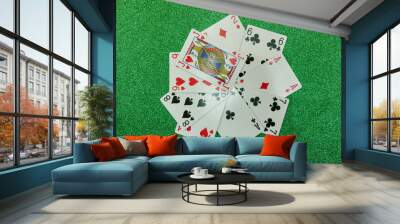 Photo, color, cards, game, gambling, on the table, simple, patte Wall mural