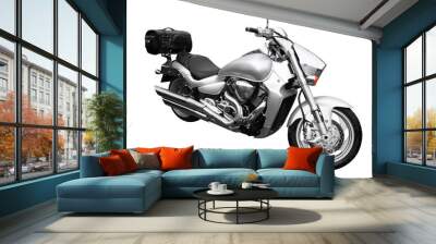 silver bike isolated on white background Wall mural