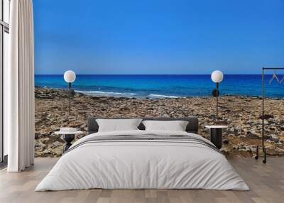 sea ​​and rocky beach, cyprus Wall mural