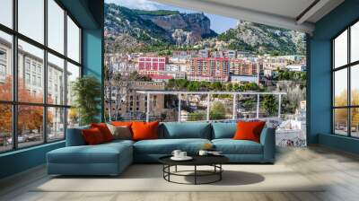 view of city of Alcoy and mountains around Wall mural