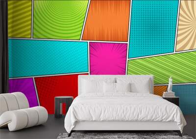 comic book horizontal bright background Wall mural