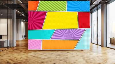 Comic bright horizontal background Wall mural