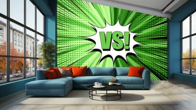 Comic fight green concept Wall mural