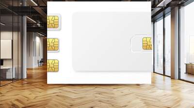 Realistic sim cards set Wall mural