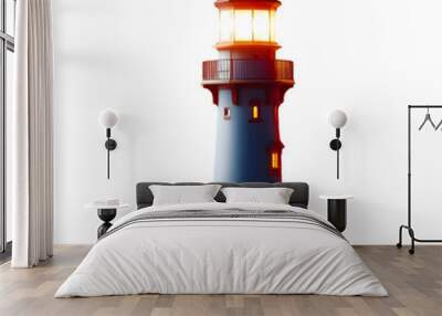 Lighthouse isolated on transparent background Wall mural