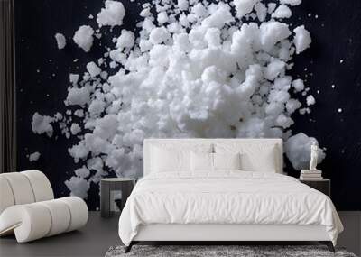 salt on black background Wall mural