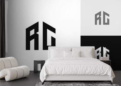 Letter RG initial with house shape logo design Wall mural