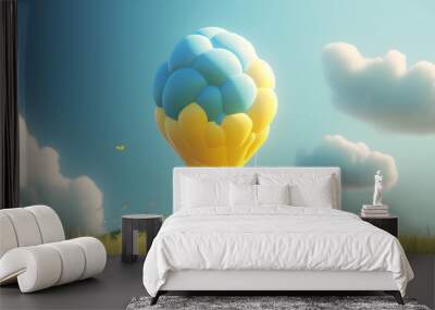 Vibrant Balloons in a Sunny Summer Scene. Generative AI Wall mural