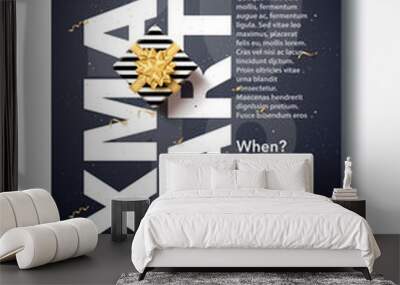  happy new year 2018 gold and black collors place for text chris Wall mural