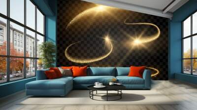 gold sparks dust transparent objects set Wall mural