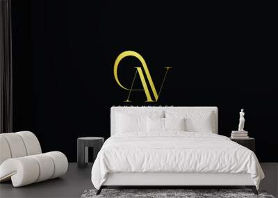 AV VA A AND V Abstract initial monogram letter alphabet logo design Wall mural