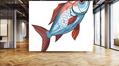 Mesmerizing Aquatic Art: Illustration Featuring the Fish Bleeding Heart Tetra Wall mural