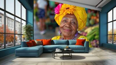 Radiant and Confident Older Women Embrace Color and Style with Joyful Expressions A celebration of vibrant fashion, individuality, and the beauty of aging Discover the power of self-expression Wall mural