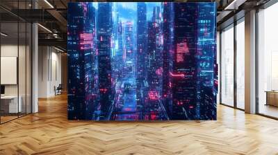 Futuristic Financial Innovation and Streamlined Blockchain Infrastructure Visuals Wall mural