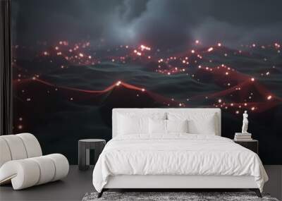 Futuristic Illuminated Digital Art Landscape with Cinematic Lighting Wall mural