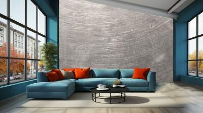 The table surface is made of stainless steel. Wall mural