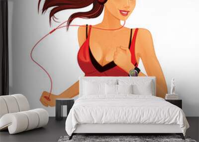 Female runner Wall mural