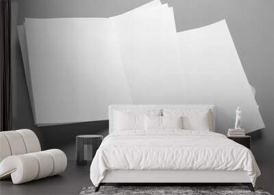 Abstract White Papers on Grey Surface Wall mural