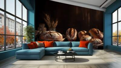 Classic Handmade breads with wholesome natural ingredients Wall mural