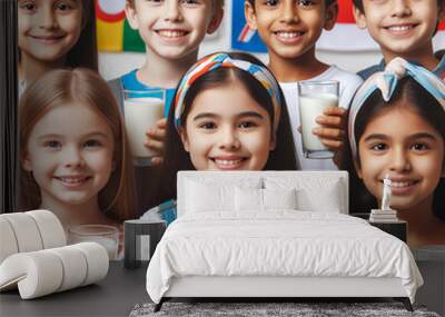 World Milk Day, family, good health and a long history. Sharp, high-resolution, high-quality images. Special details. AI Wall mural