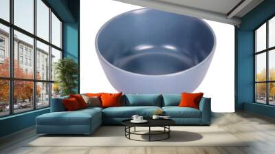 Blue ceramic bowl, Empty bowl or cup isolated on white background Wall mural