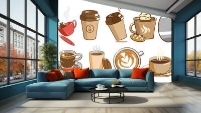 coffee vector set clipart design Wall mural