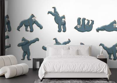 Gorilla vector set collection graphic design Wall mural