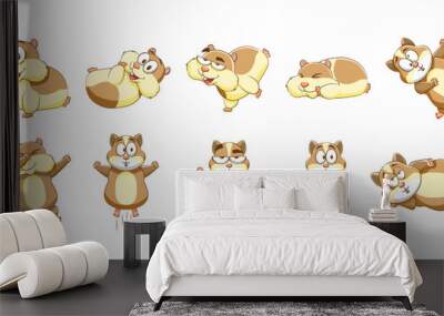 Hamster vector set collection graphic clipart design Wall mural