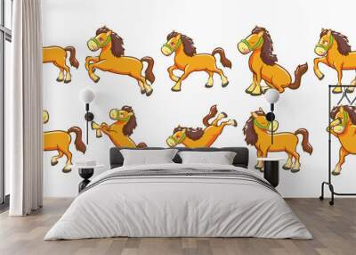 horse vector set clipart design Wall mural