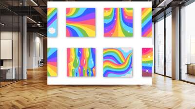 rainbow background set vector graphic design Wall mural