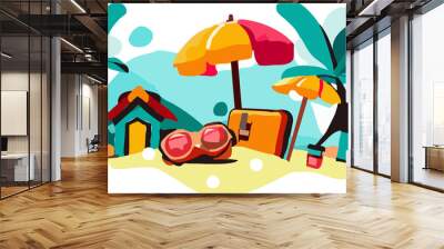 summer vacation png graphic clipart design Wall mural