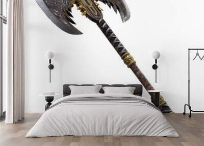 Viking fantasy two-handed ax on an isolated white background. 3d illustration Wall mural