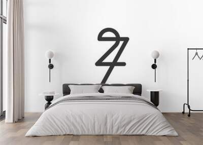 number 2 7 logo design icon inspiration Wall mural