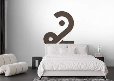 number 2 logo design icon inspiration Wall mural